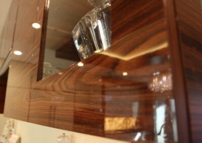shiny wooden cabinets